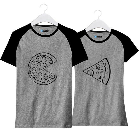 Kit de camisetas para casal pizza combinando namorados amor