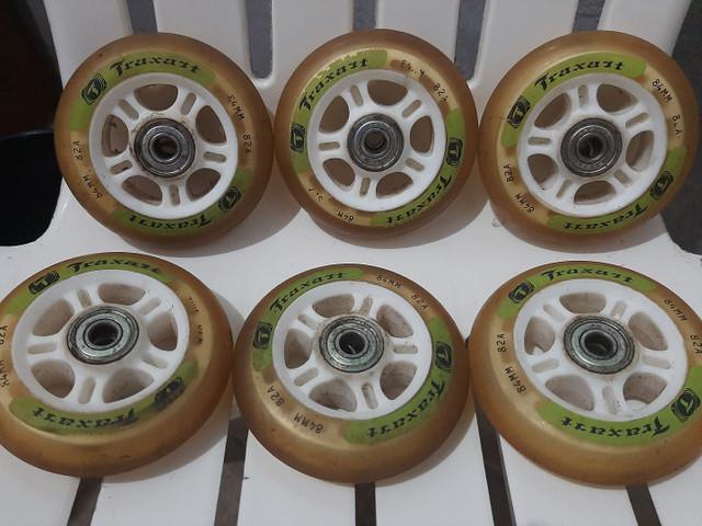 6 rodas traxart 84mm + rolamentos abec 7