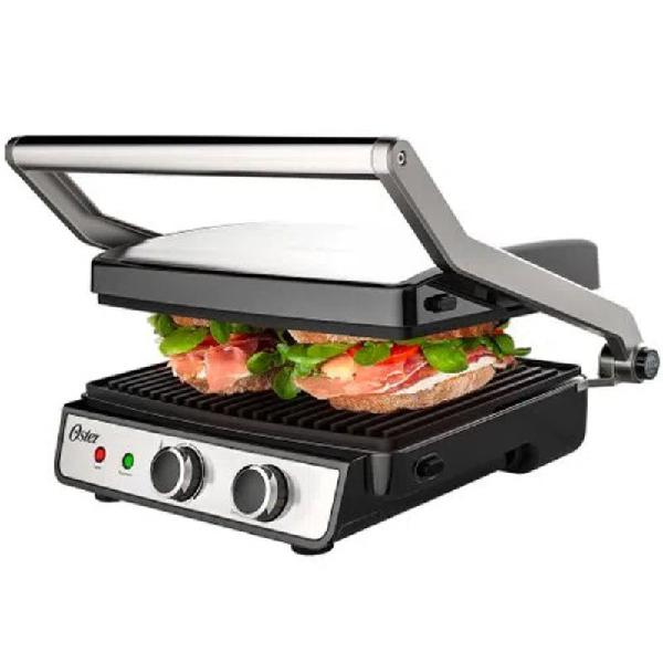 Grill elétrico multiuso chapas removíveis oster ogrl660