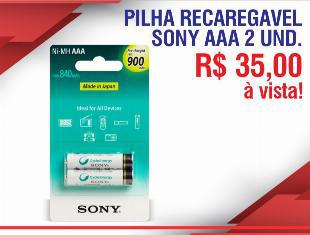 Pilha recarregável aaa 2 unidades sony