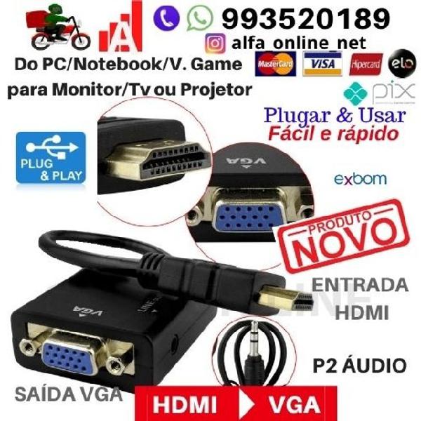 Adaptador Hdmi para Vga do Computador Conversor,