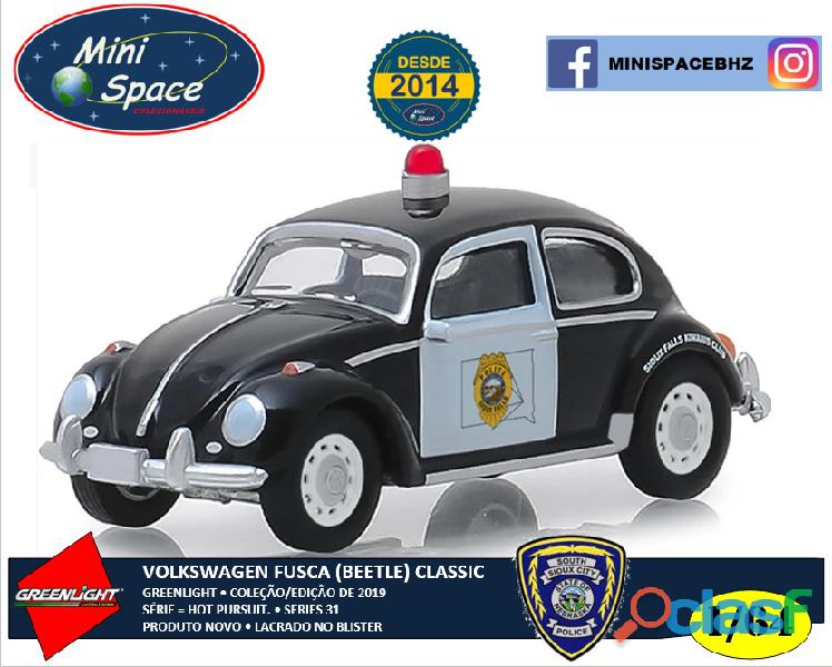 Greenlight clássico volkswagen fusca (beetle) polícia 1/64