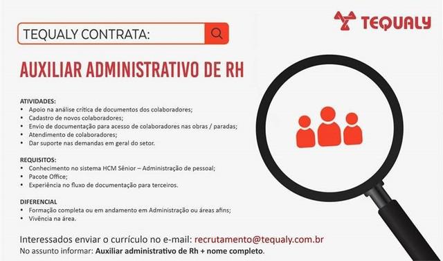 Tequaly Contrata - Auxiliar Administrativo de RH