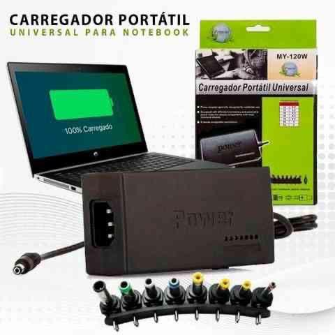 Carregador universal portátil para notebook.