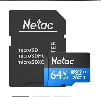 Cartão Memória MicroSD 64GB 80MB/s Netac c Adap