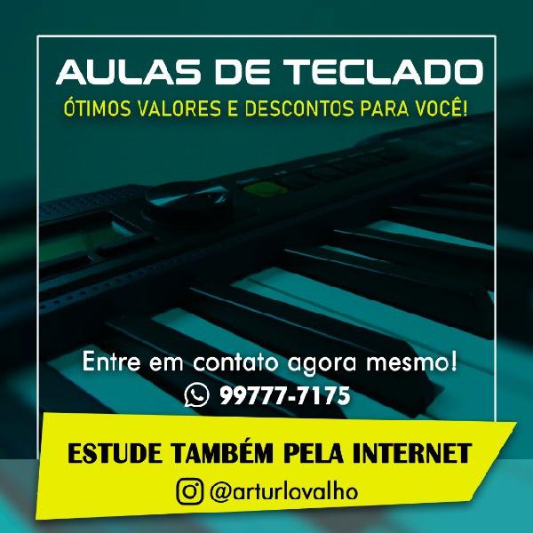 Aula de Teclado / Temos também Aulas Virtuais