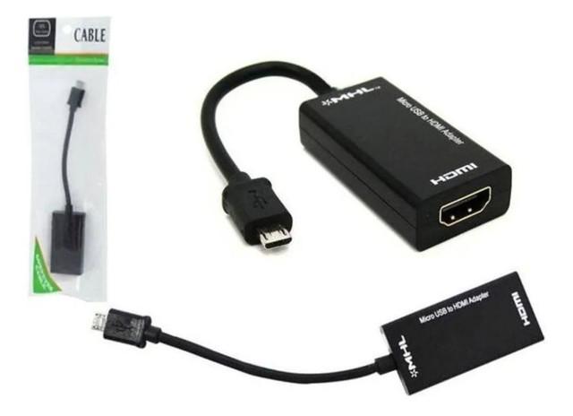 Cabo adaptador celular V8 micro usb MHL para hdmi