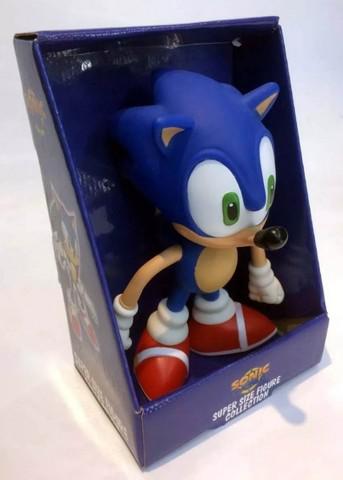 Boneco Sonic Preto Vinil Articulado 23cm Fica Em Pé Sega