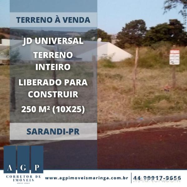 Terreno inteiro Sarandi liberado construir 2 casas