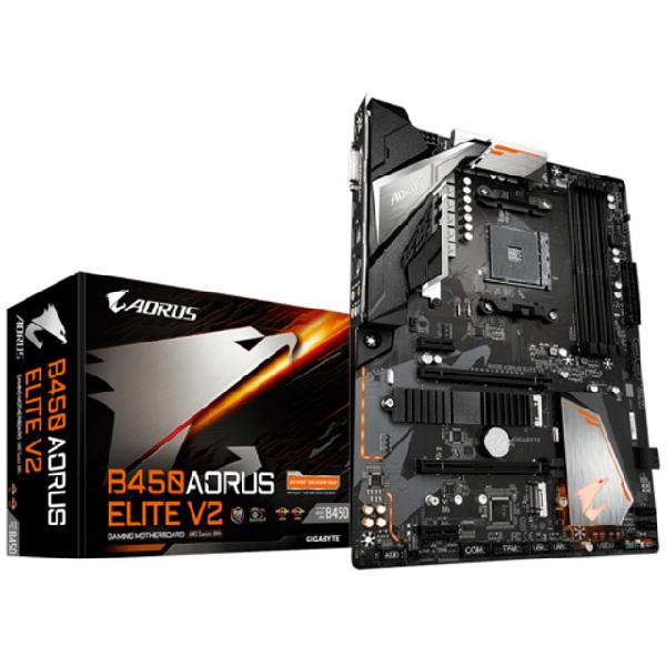 Placa mãe gigabyte b450 aorus elite v2 - loja física