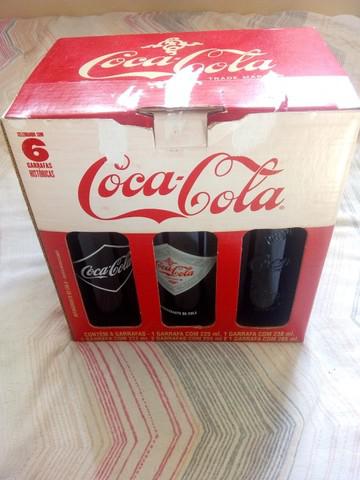 Coca Cola 6 Garrafas Históricas na caixa