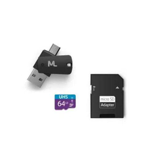 Kit 4 em 1 cartao de memoria, adaptador usb dual drive e