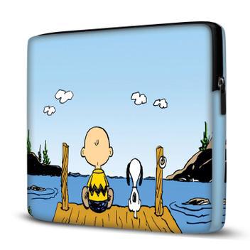 Capa para notebook em neoprene - cn - snoopy azul - case