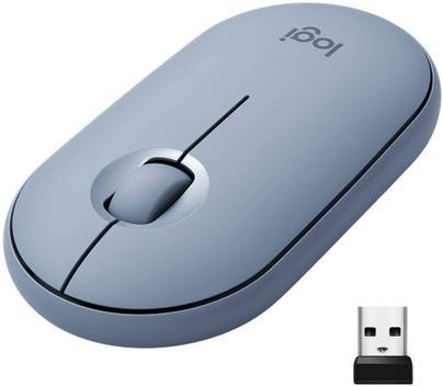 Mouse Sem Fio e Bluetooth Logitech Pebble M350 Azul - Mouse