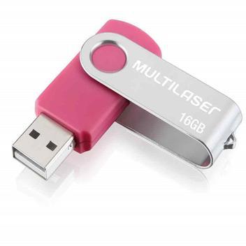 Pendrive Twist 16gb Multilaser Rosa - Pd688 - Pen Drive -