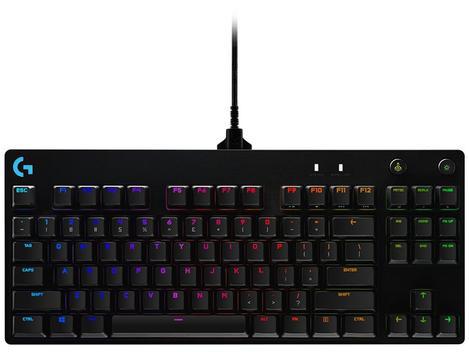 Teclado Mecânico Gamer RGB Logitech PRO USB - Preto -