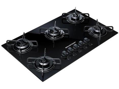 Cooktop 5 bocas brastemp ative! bdd75 ae à gás -