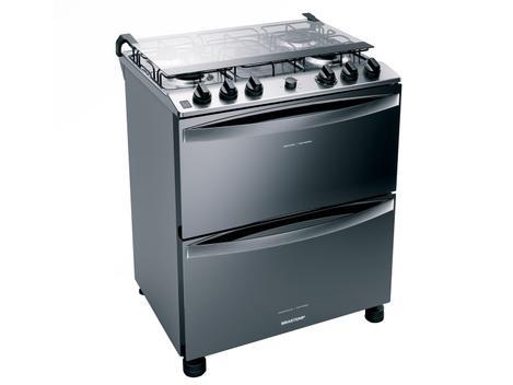 Fogão 5 bocas inox brastemp forno duplo - acendimento