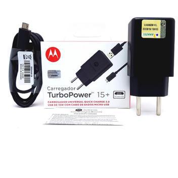 Carregador motorola original turbo power moto g4 play -