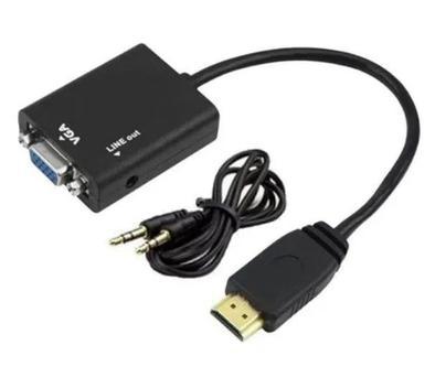 Cabo conversor hdmi m/ vga f 15 cm c/ audio 15cm md9 -