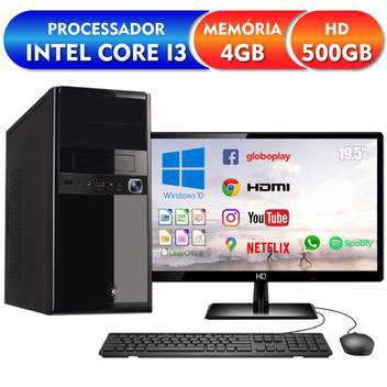 Computador Completo Intel Core i3 4GB HD 500GB Monitor HDMI