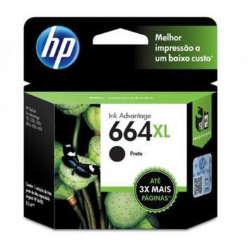 Cartucho hp original (664xl) f6v31ab - preto rendimento 480