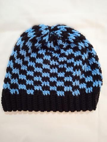 Gorro/touca bicolor em crochê adulto