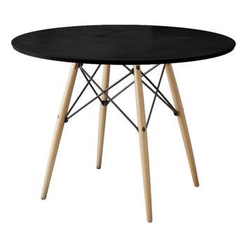 Mesa eiffel wood tampo de madeira 90 cm preto new green -