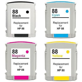 Kit 4 Cartucho Compatível para Impressoras HP 88 88XL Black