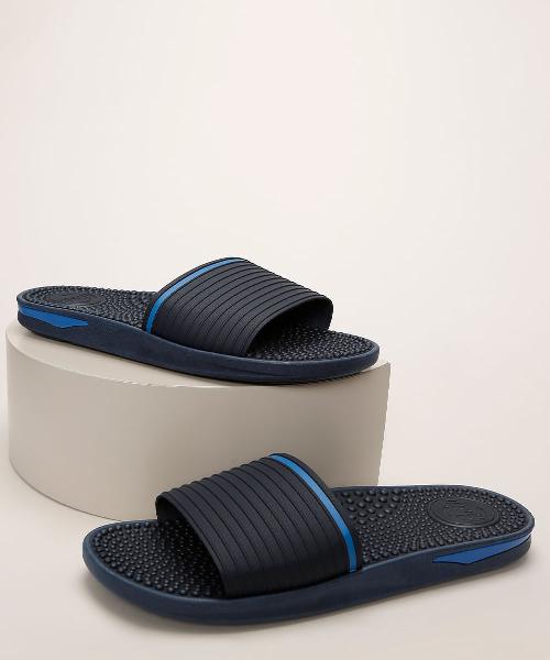 Chinelo slide masculino actvitta texturizado azul