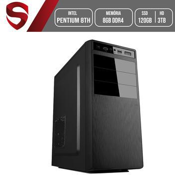 Computador intel pentium 8ª geração 8gb ddr4 ssd 120gb hd