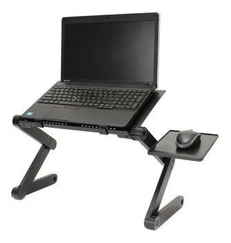 Mesa suporte notebook cooler articulado dobrável multiuso -