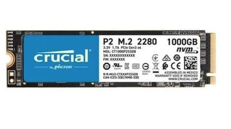 SSD Crucial P2 NVMe PCle 2280 M.2 SSD 1000GB - SSD -