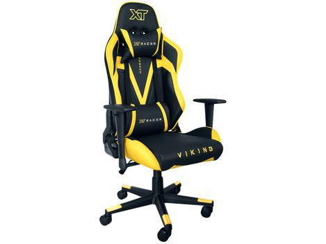 Cadeira gamer xt racer reclinável preta e amarela - viking