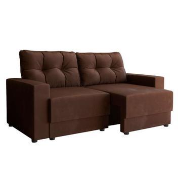 Sofá 3 lugares retrátil lubeck suede marrom 180 cm - mobly