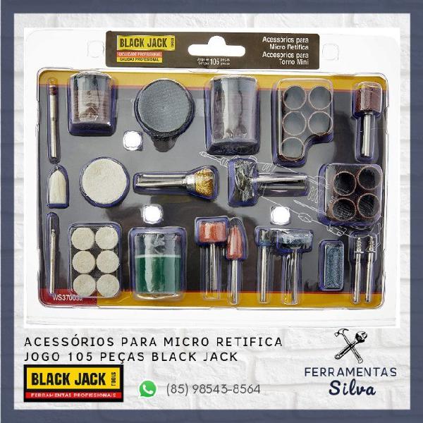 Kit 105 Acessórios para Micro Retífica - Black Jack