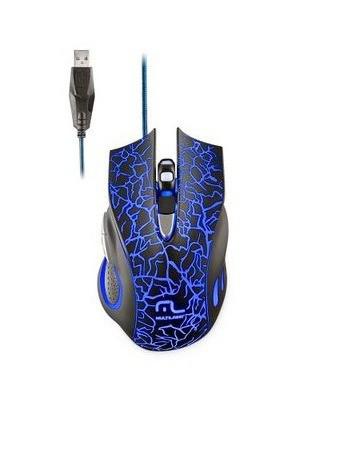 Mouse Gamer Multilaser C/ Seis Botões Azul 3200 Dpi