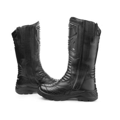 Bota Masculina Coturno Motoqueiro Couro Acero Preto