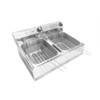 Fritadeira Elétrica Industrial 2 Cubas 14 Litros Aço Inox