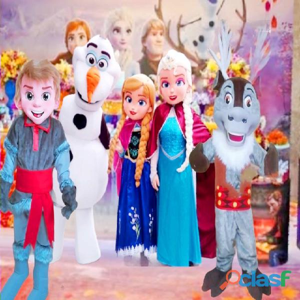 Personagens vivos cover frozen elsa anna olaf festas infantil