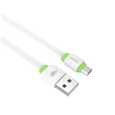 Cabo usb x micro usb c3tech, 1 metro - branco/verde -