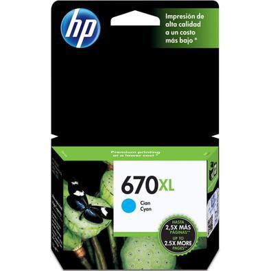 Cartucho de Tinta HP CZ118AB Nº670XL CIANO