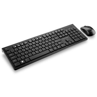 Teclado e Mouse Sem Fio Multilaser Slim 2.4Ghz ABNT 2 Preto