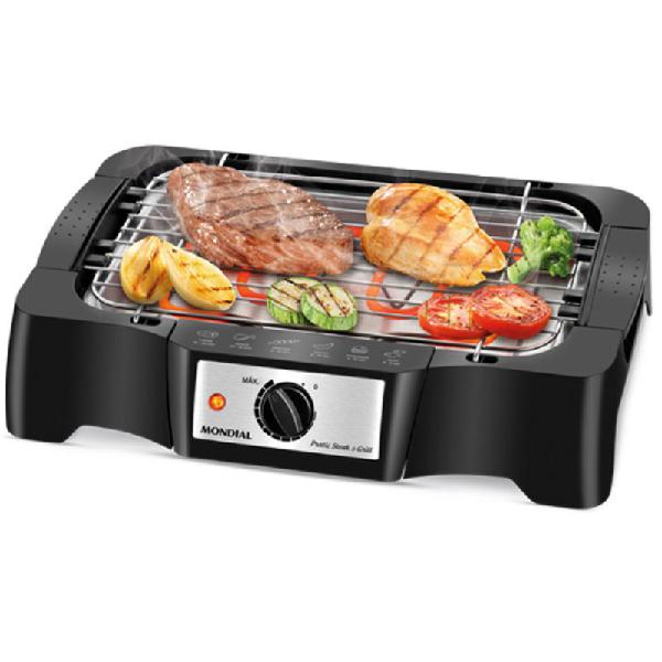 Churrasqueira eletrica pratic steak e grill mondial preto ch