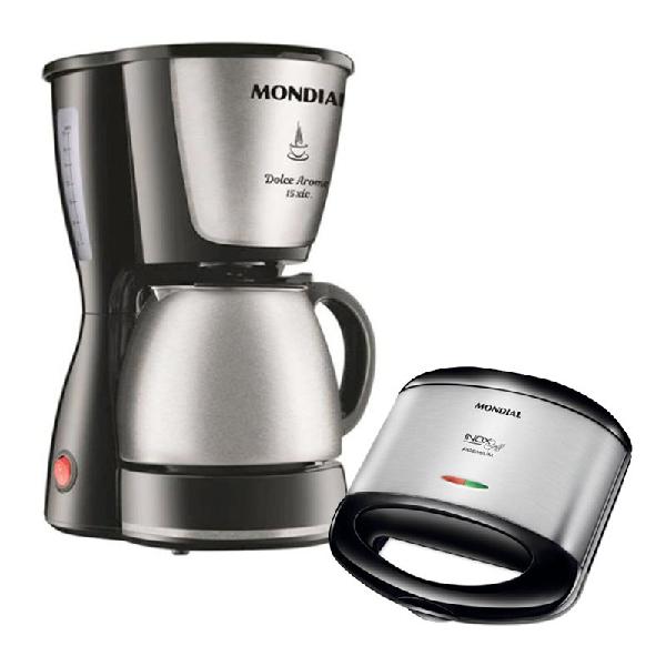 Sanduicheira E Grill Premium Mondial S07 127V e Cafeteira