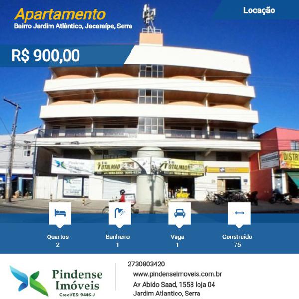 Apartamento na quadra do mar em jacaraípe, 02 quartos