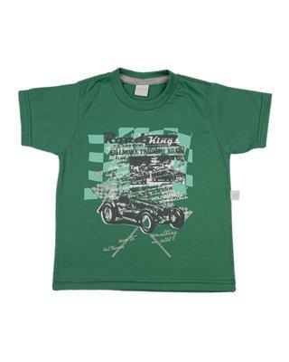 Camiseta Ano Zero Infantil Meia Malha Road Kings Verde 2