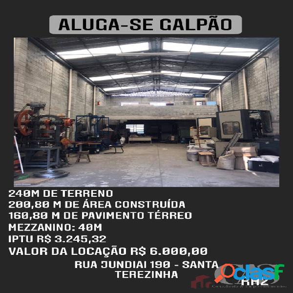 Galpão Locação R$6.000,00 - Bairro Santa Terezinha - Santo André