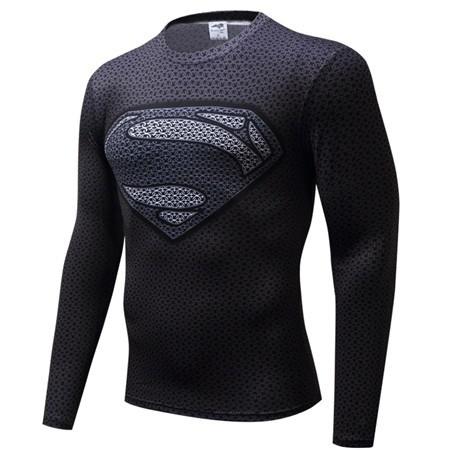 Camiseta de compressão térmica uv super man longa luta mma