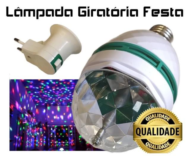 Lâmpada Giratória Led Bola Maluca Globo Rotativo Festas